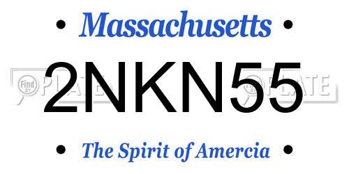 2NKN55 Massachusetts License Plate