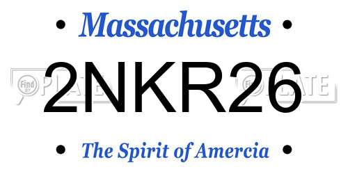 2NKR26 Massachusetts License Plate