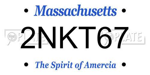 2NKT67 Massachusetts License Plate