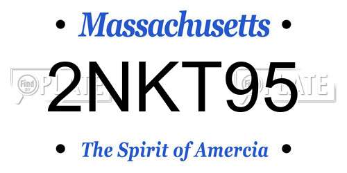 2NKT95 Massachusetts License Plate