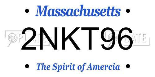 2NKT96 Massachusetts License Plate