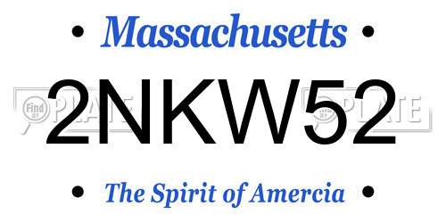 2NKW52 Massachusetts License Plate