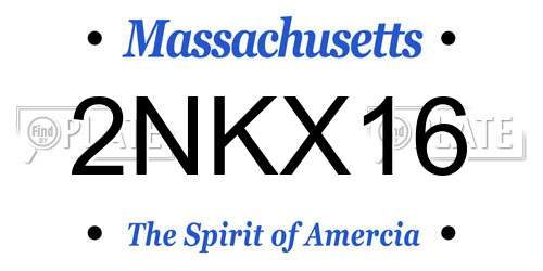 2NKX16 Massachusetts License Plate