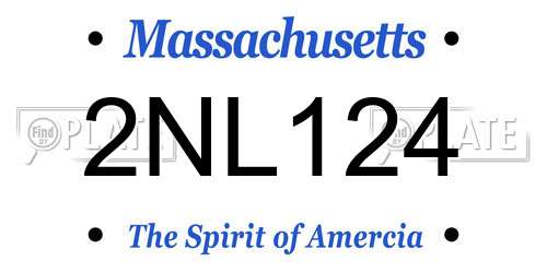 2NL124 Massachusetts License Plate