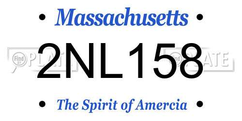 2NL158 Massachusetts License Plate