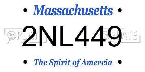2NL449 Massachusetts License Plate