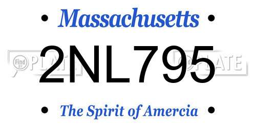 2NL795 Massachusetts License Plate