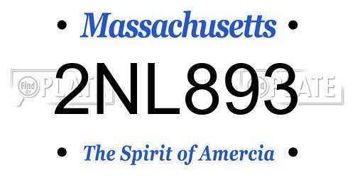 2NL893 Massachusetts License Plate