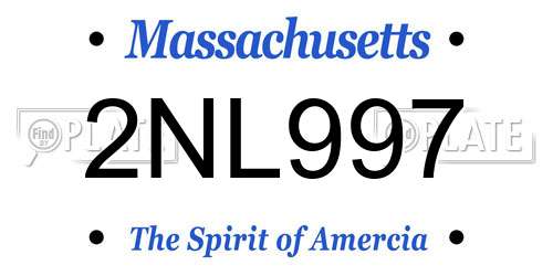2NL997 Massachusetts License Plate