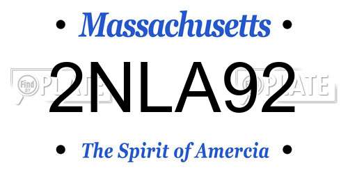 2NLA92 Massachusetts License Plate