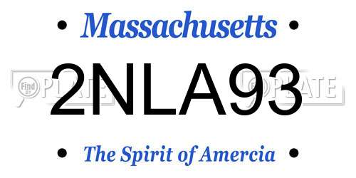 2NLA93 Massachusetts License Plate