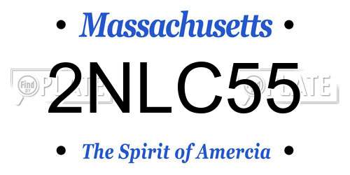 2NLC55 Massachusetts License Plate