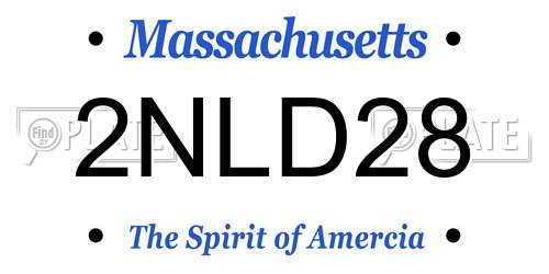 2NLD28 Massachusetts License Plate