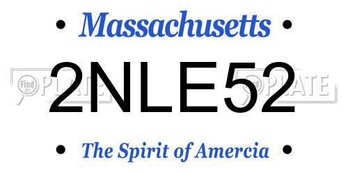 2NLE52 Massachusetts License Plate