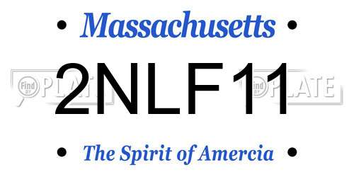 2NLF11 Massachusetts License Plate