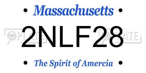 2NLF28 Massachusetts License Plate