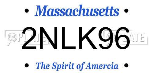 2NLK96 Massachusetts License Plate