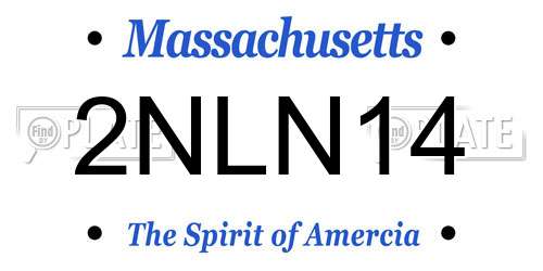 2NLN14 Massachusetts License Plate