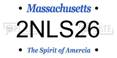 2NLS26 Massachusetts License Plate