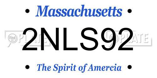 2NLS92 Massachusetts License Plate