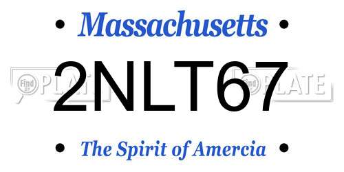 2NLT67 Massachusetts License Plate