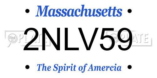 2NLV59 Massachusetts License Plate