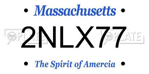2NLX77 Massachusetts License Plate
