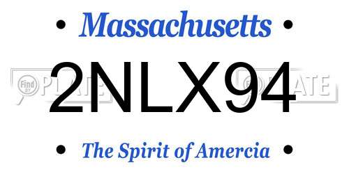 2NLX94 Massachusetts License Plate