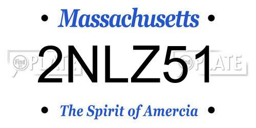 2NLZ51 Massachusetts License Plate