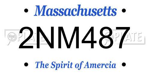 2NM487 Massachusetts License Plate