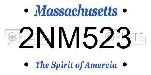2NM523 Massachusetts License Plate