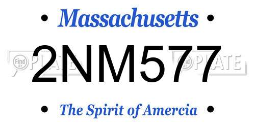 2NM577 Massachusetts License Plate