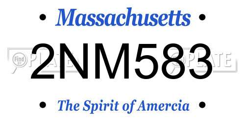 2NM583 Massachusetts License Plate