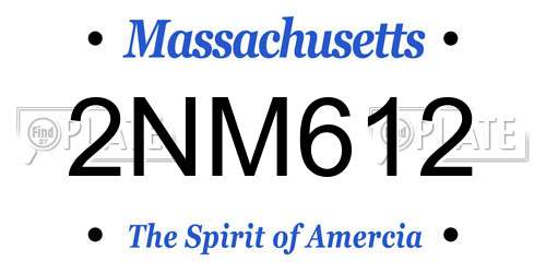 2NM612 Massachusetts License Plate