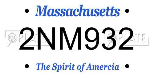 2NM932 Massachusetts License Plate