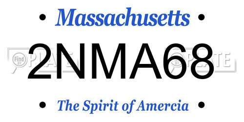 2NMA68 Massachusetts License Plate