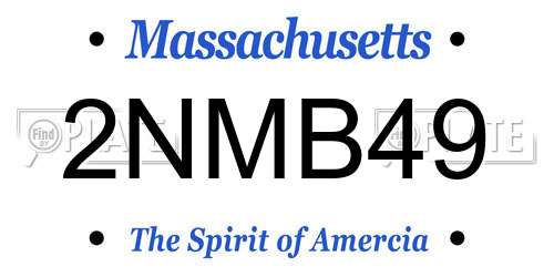 2NMB49 Massachusetts License Plate