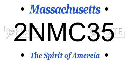2NMC35 Massachusetts License Plate