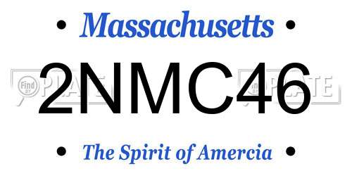 2NMC46 Massachusetts License Plate