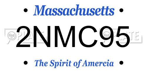 2NMC95 Massachusetts License Plate
