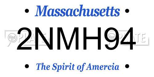 2NMH94 Massachusetts License Plate