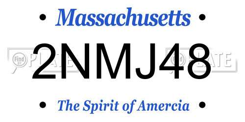 2NMJ48 Massachusetts License Plate