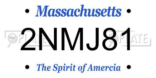 2NMJ81 Massachusetts License Plate