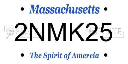 2NMK25 Massachusetts License Plate