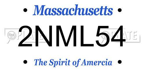 2NML54 Massachusetts License Plate