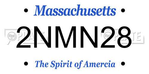 2NMN28 Massachusetts License Plate