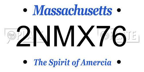 2NMX76 Massachusetts License Plate