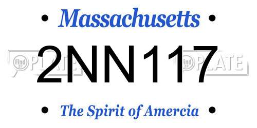 2NN117 Massachusetts License Plate