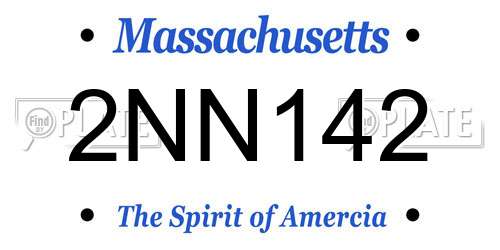 2NN142 Massachusetts License Plate