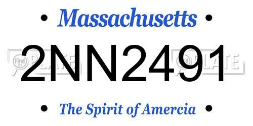 2NN2491 Massachusetts License Plate